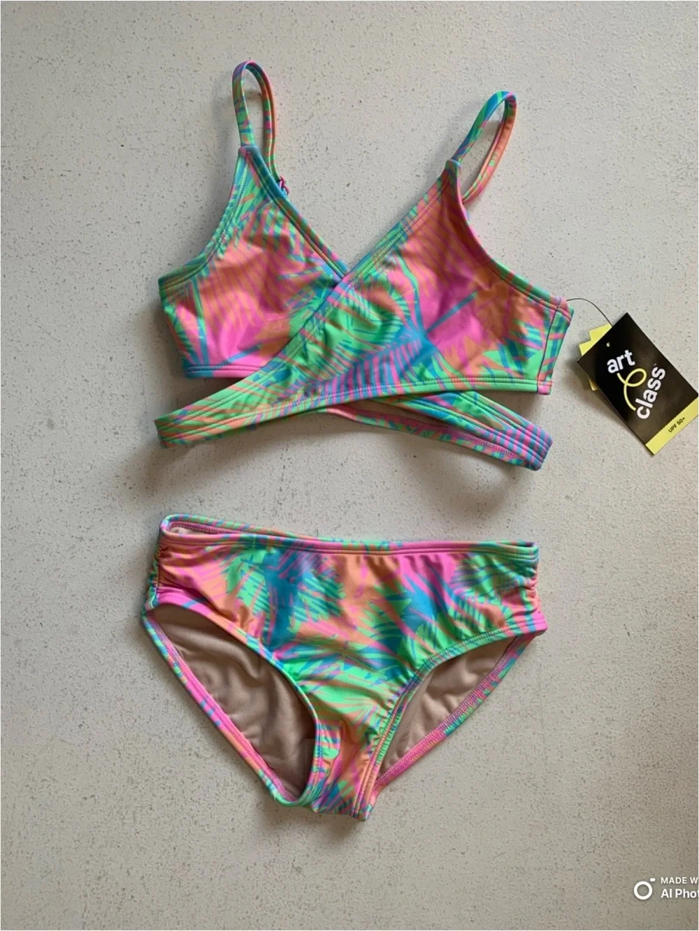 Art Class Girl’s Colorful 2-Piece Bikini Set Swimsuit Size Medium NWT Beach Swim